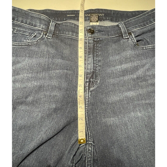 Lane Bryant Women's Plus Size 20R Skinny Jeans Blue Denim Dark Wash Fringe - Picture 9 of 11